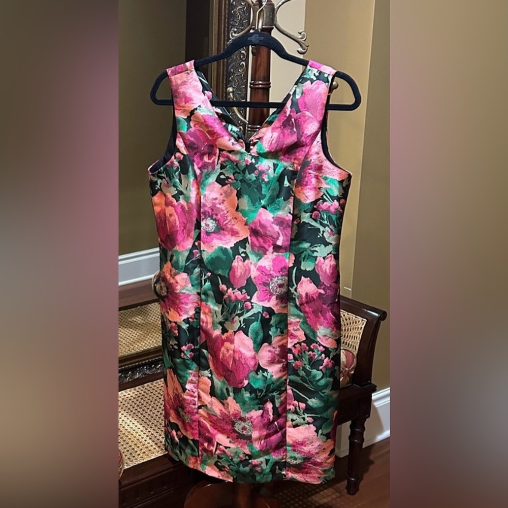 Floral Sleeveless Dress Anne Klein Amaranth Floral Dress